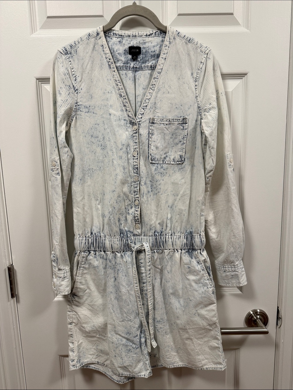 Joe’s Jeans Long Sleeve Romper - White/Blue